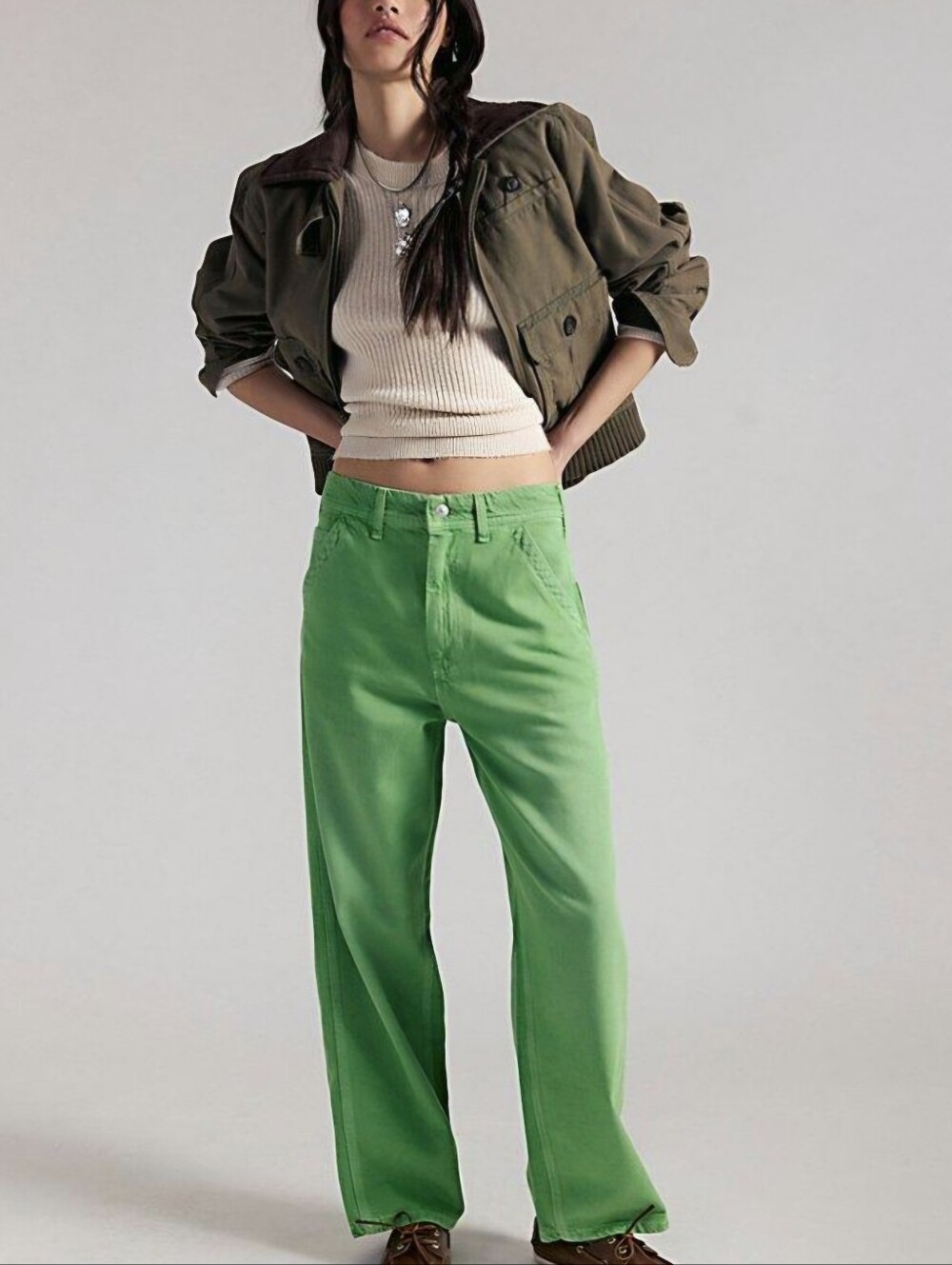 NWOT Free People Easton Jeans In Green